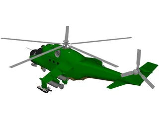 Mil Mi-24 Hind 3D Model preview