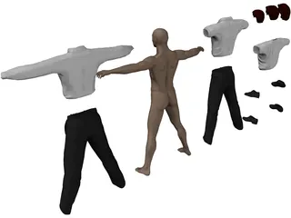 Man [+Clothes] 3D Model preview