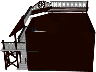 Hotel Old West 3D Model preview
