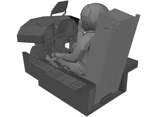 F-15 Cockpit with Pilot and Seat 3D Model preview