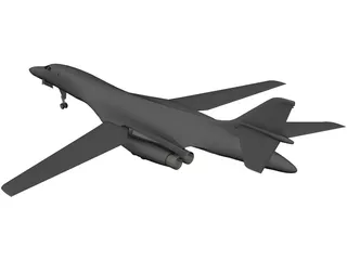 Rockwell B-1 Bomber with Interior 3D Model preview
