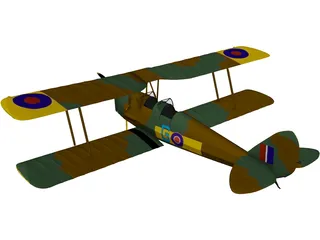 de Havilland DH-82A Tiger Moth 3D Model preview