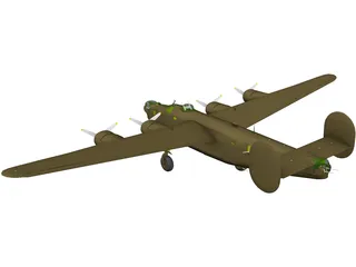 Consolidated B-24J Liberator 3D Model preview