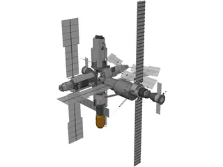 Mir Space Station 3D Model preview