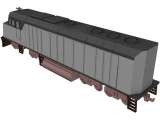 Amtrak Engine 3D Model preview