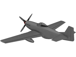North American P-51 Mustang 3D Model preview
