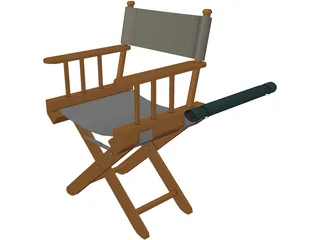 Chair Director 3D Model preview