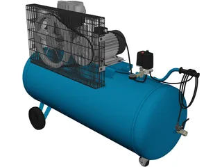 Electric Air Compressor Unit 3D Model preview