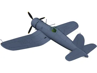 F4U-1D Corsair 3D Model preview