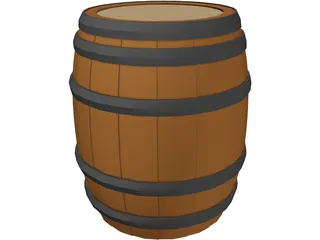 Whiskey Barrel 3D Model preview