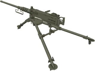 Heavy Machinegun Browning Cal .50 3D Model preview