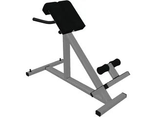 Lumbar Hyperextensions Bench 3D Model preview