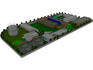 Petroleum Plant Refinery 3D Model preview