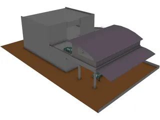 Industrial Building with Shop 3D Model preview