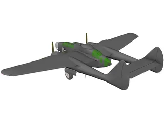 Northrop P-61A Black Widow 3D Model preview