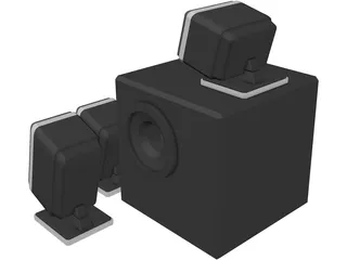 Surround Speaker Set 5.1 3D Model preview