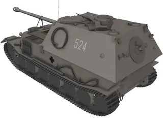 Tiger P Elephant 3D Model preview