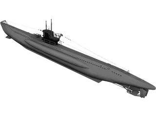 U-Boat Type VII B 3D Model preview