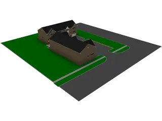 Modern 4-Story Condo Building 3D Model preview