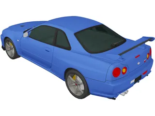 Nissan Skyline GT-R R34 Vspec (1999) 3D Model preview