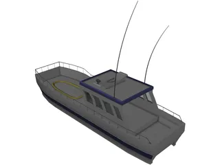 Rescue Boat 3D Model preview