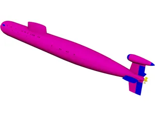 Sierra Class Submarine 3D Model preview