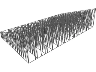 Structural Truss Roof 3D Model preview