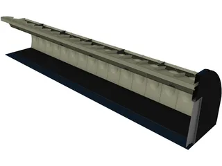 Airline Interior Half Section 3D Model preview