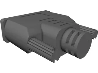 DVI-I Connector 3D Model preview