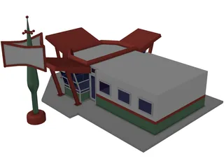Cafe 3D Model preview