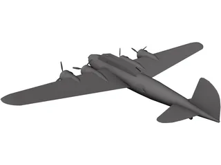 Boeing B-17-A Flying Fortress 3D Model preview