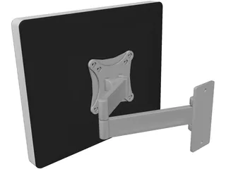 Dell 1704FPVt Monitor with Peerless LCS-KLA Wall Mount Arm 3D Model preview