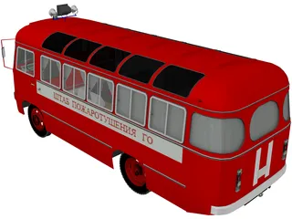 PAZ 672 Soviet Fire Department 3D Model preview