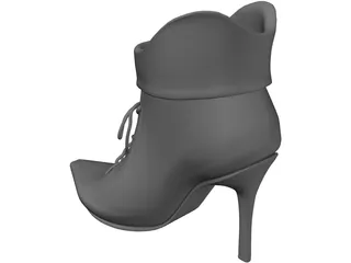 High Heel Shoe with Lace 3D Model preview