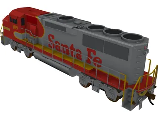 ATSF Warbonnet GP60M 109 3D Model preview