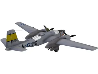 Douglas A-26 Invader 3D Model preview