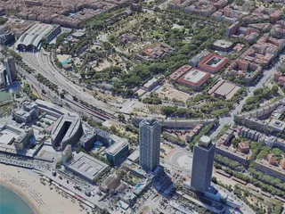 Barcelona City, Spain (2023) 3D Model preview