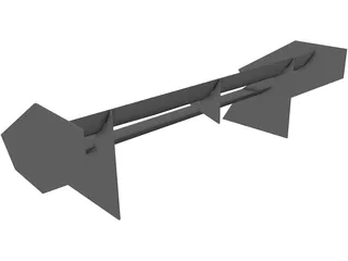 Formula Student Rear Wing 3D Model preview