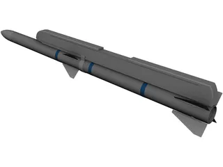 AIM-120 AMRAAM Missile 3D Model preview