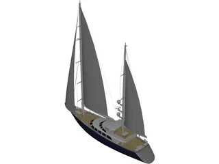 Yacht 3D Model preview