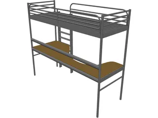 Endo Bed and Desk 3D Model preview
