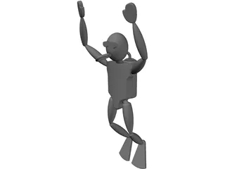 Scuba Diver Toy 3D Model preview
