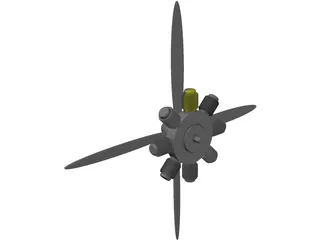 Radial Engine Model 3D Model preview