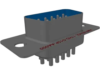 D-Sub 9 Connector 3D Model preview