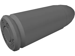 9mm Luger Cartidge 3D Model preview