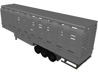 Trailer Livestock 3D Model preview