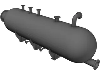 Cylindrical gas pressure vessel 3D Model preview