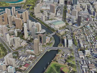 Honolulu City, USA (2023) 3D Model preview