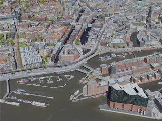 Hamburg City, Germany (2023) 3D Model preview