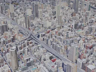 Osaka City, Japan (2021) 3D Model preview